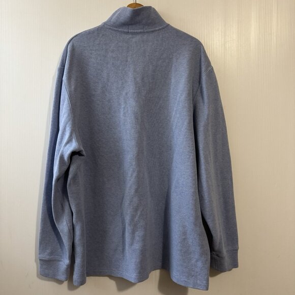 Polo Ralph Lauren Sweater Mens XXL Blue 100% Cotton 1/4 Zip Long Sleeve Pullover - Picture 2 of 15